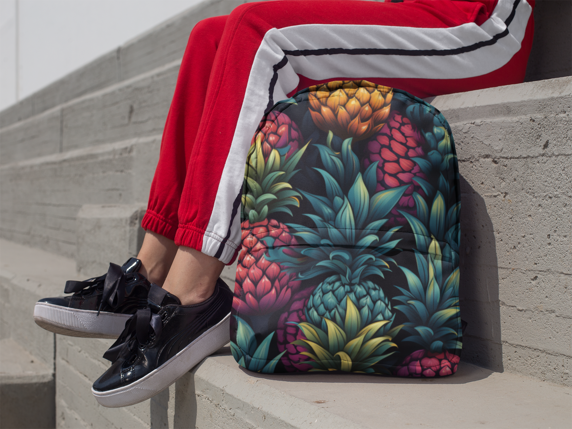 Colorful Pineapple Minimalist Backpack