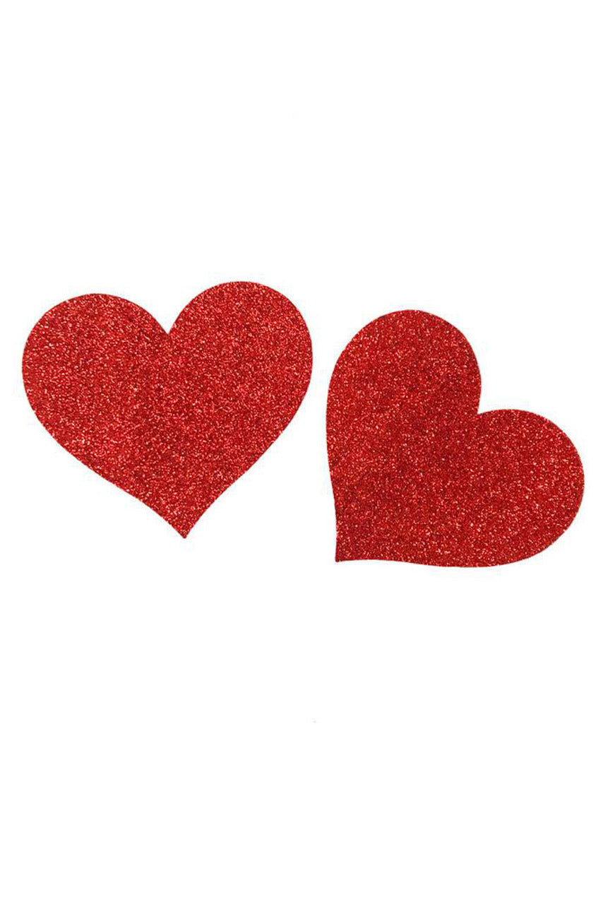 Red Glitter Heart Pasties by 3wishes.com