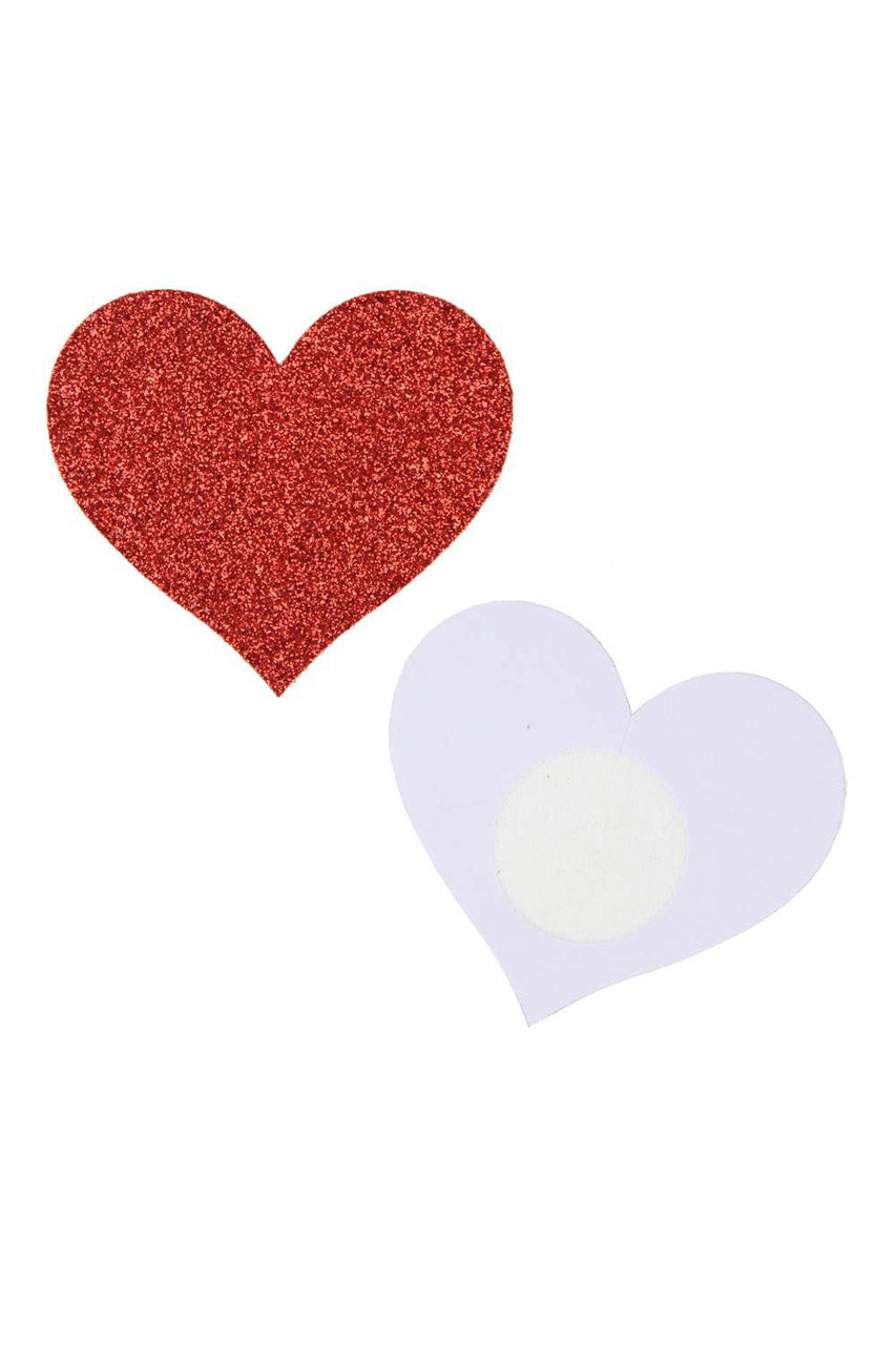 Red Glitter Heart Pasties by 3wishes.com