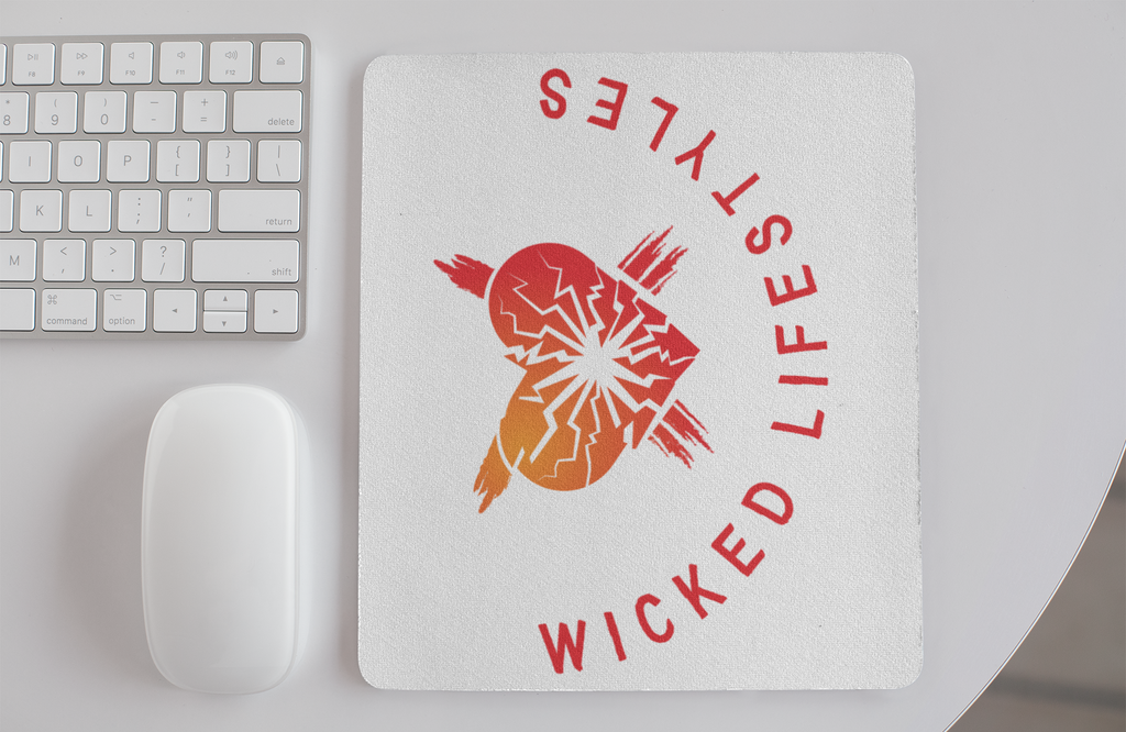 Wicked Lifestyles Mouse Pad - Wicked Lifestyles Logo - Red and White Rectangle