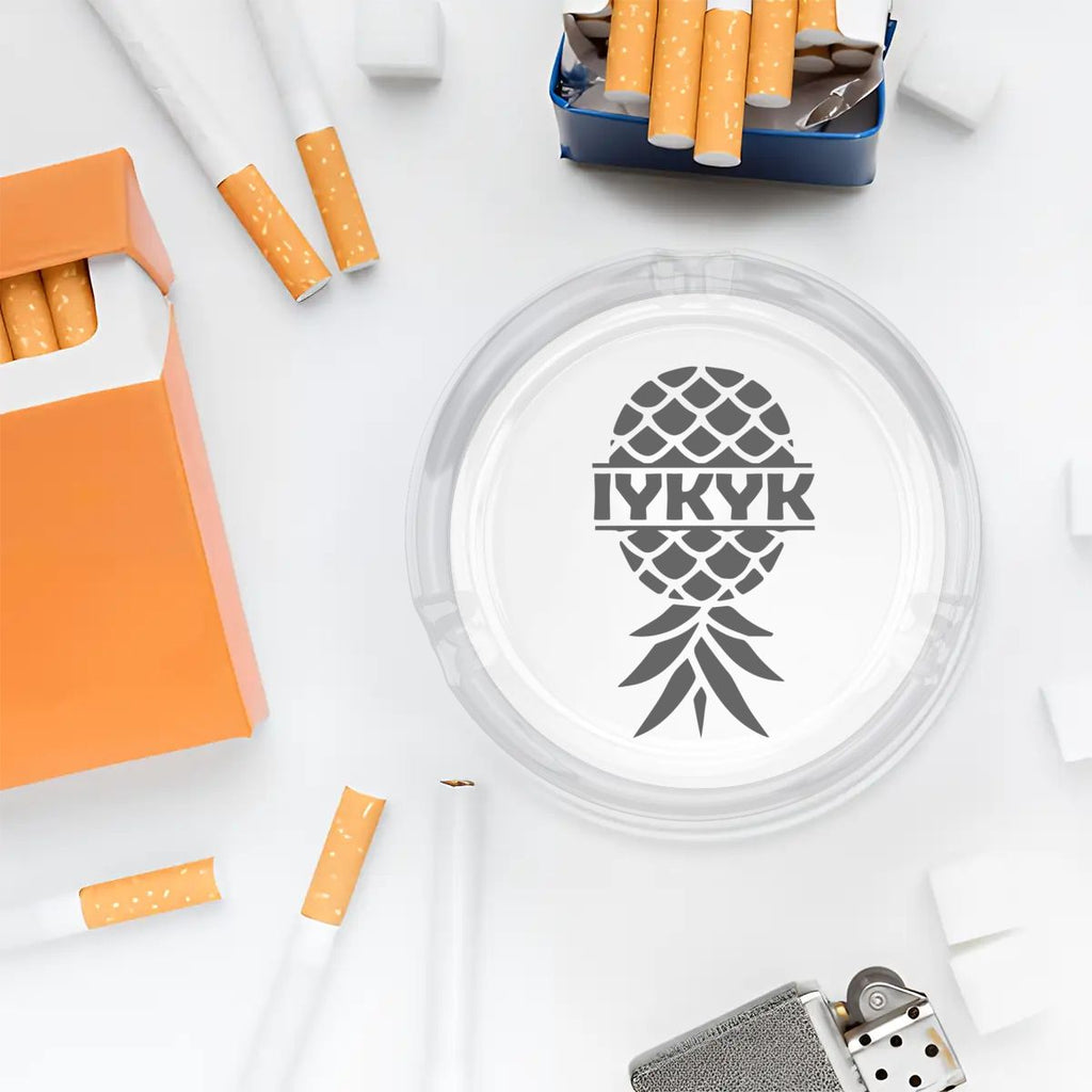 IYKYK Round Glass Ashtray