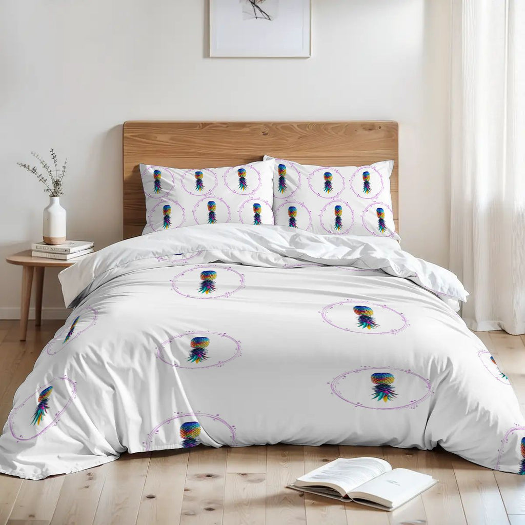 Upside Down Pineapple King Duvet Cover Set