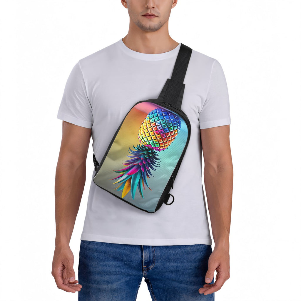 Upside-Down Pineapple Double Layer CrossBody Bag; Chest Bag