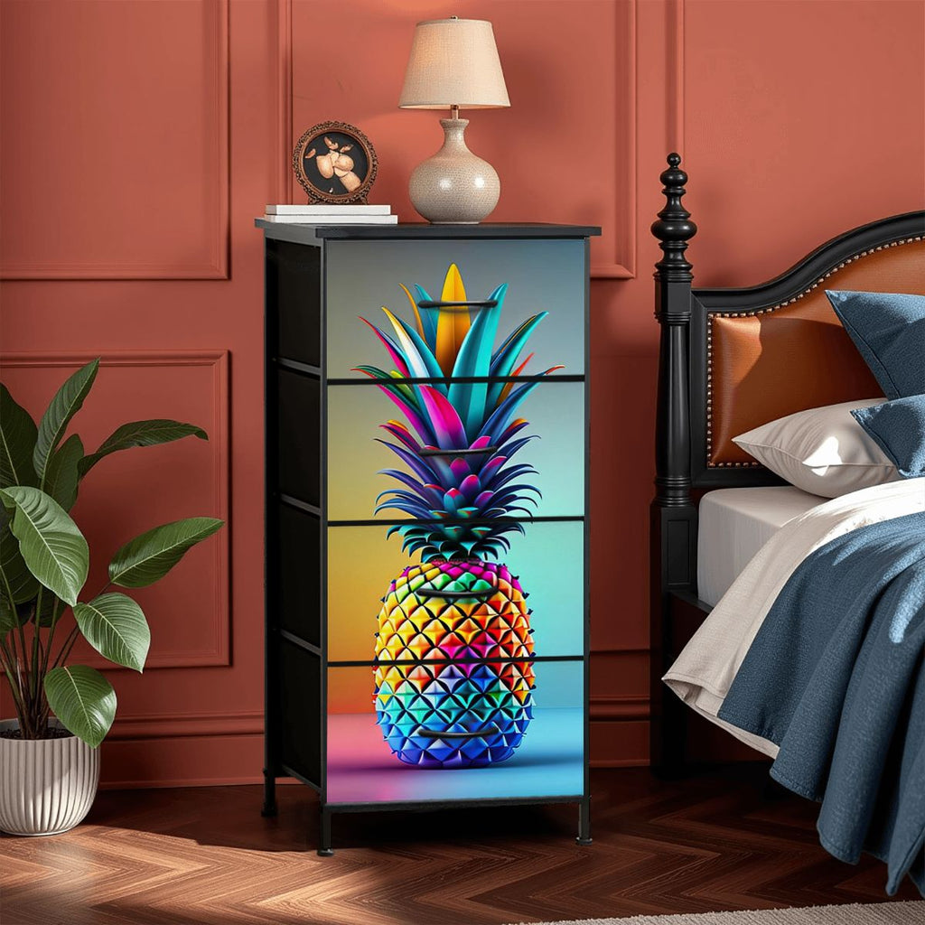 Colorful Upside-Down Pineapple 4-Drawer Dresser