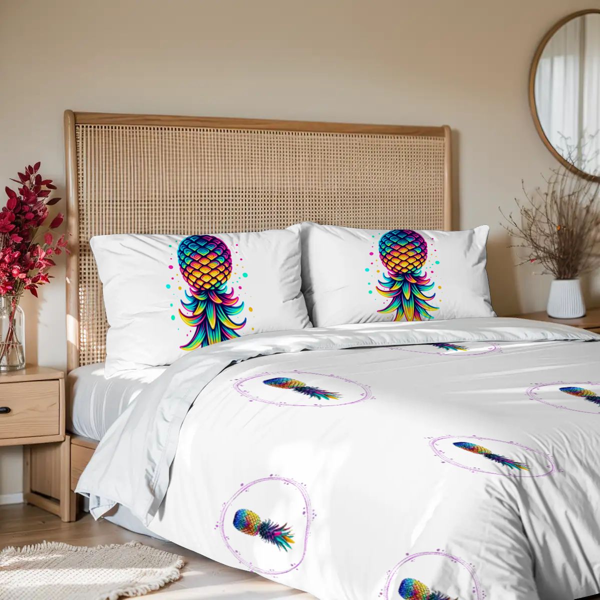 Upside Down Pineapple King Duvet Cover Set