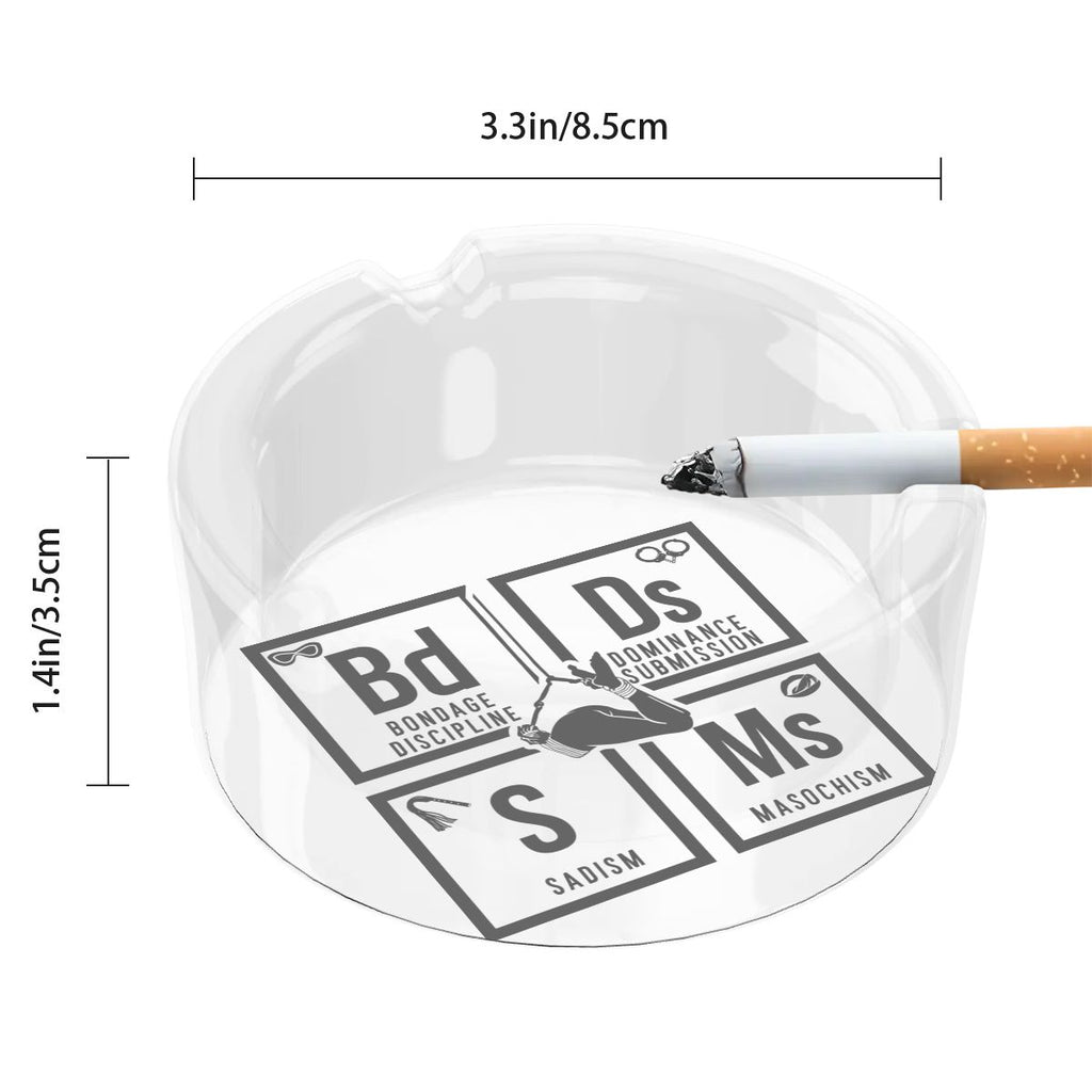 BDSM Round Glass Ashtray