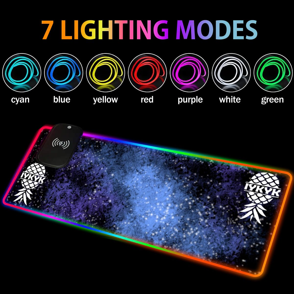 IYKTYK Pineapple Wireless Charging RGB Mouse Pad (8:3)