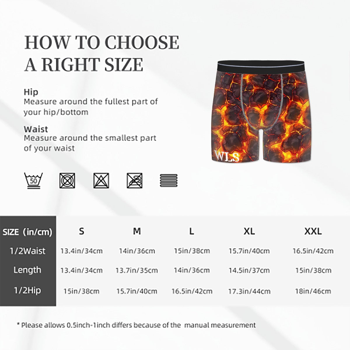 Extended Men's Boxer Briefs-Lava Pattern
