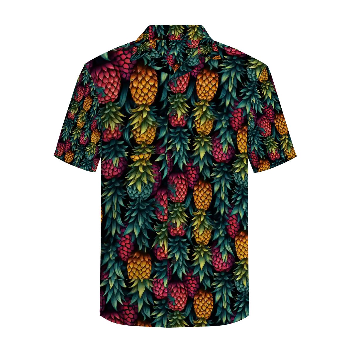 Colorful Pineapple Men's Short-Sleeve Button-Down Shirt