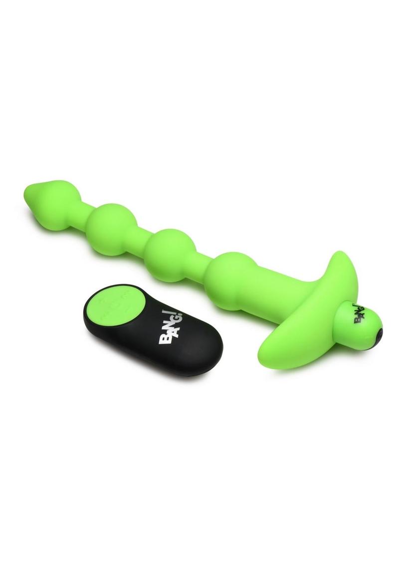 Bang! 28x Glow In The Dark Silicone Rechargeable Anal Beads with Remote