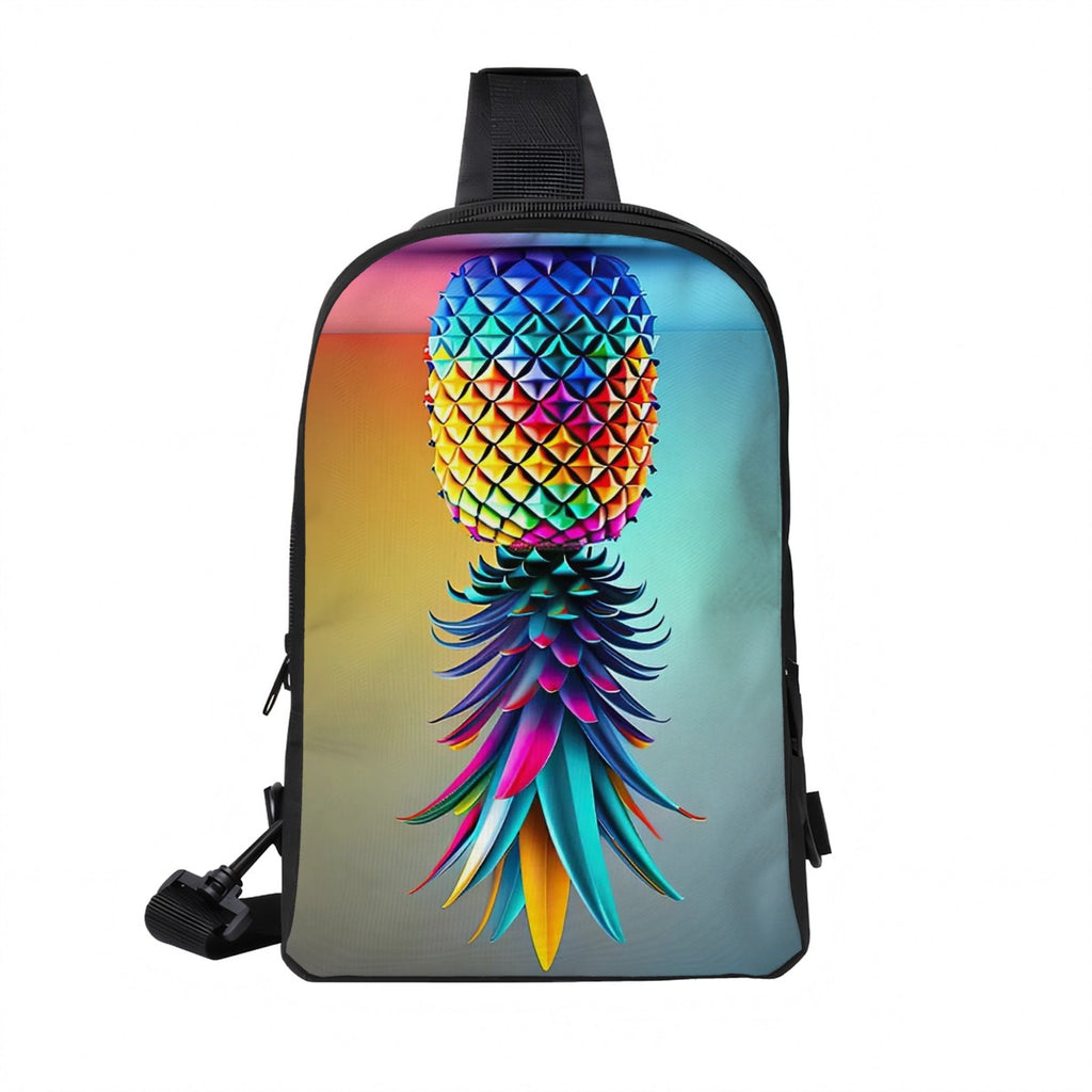 Upside-Down Pineapple Double Layer CrossBody Bag; Chest Bag