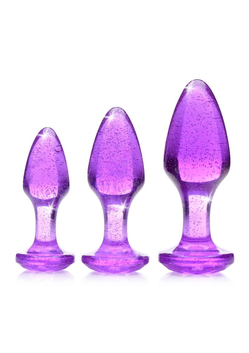 Booty Sparks Pink Glitter Gem Anal Plug Set