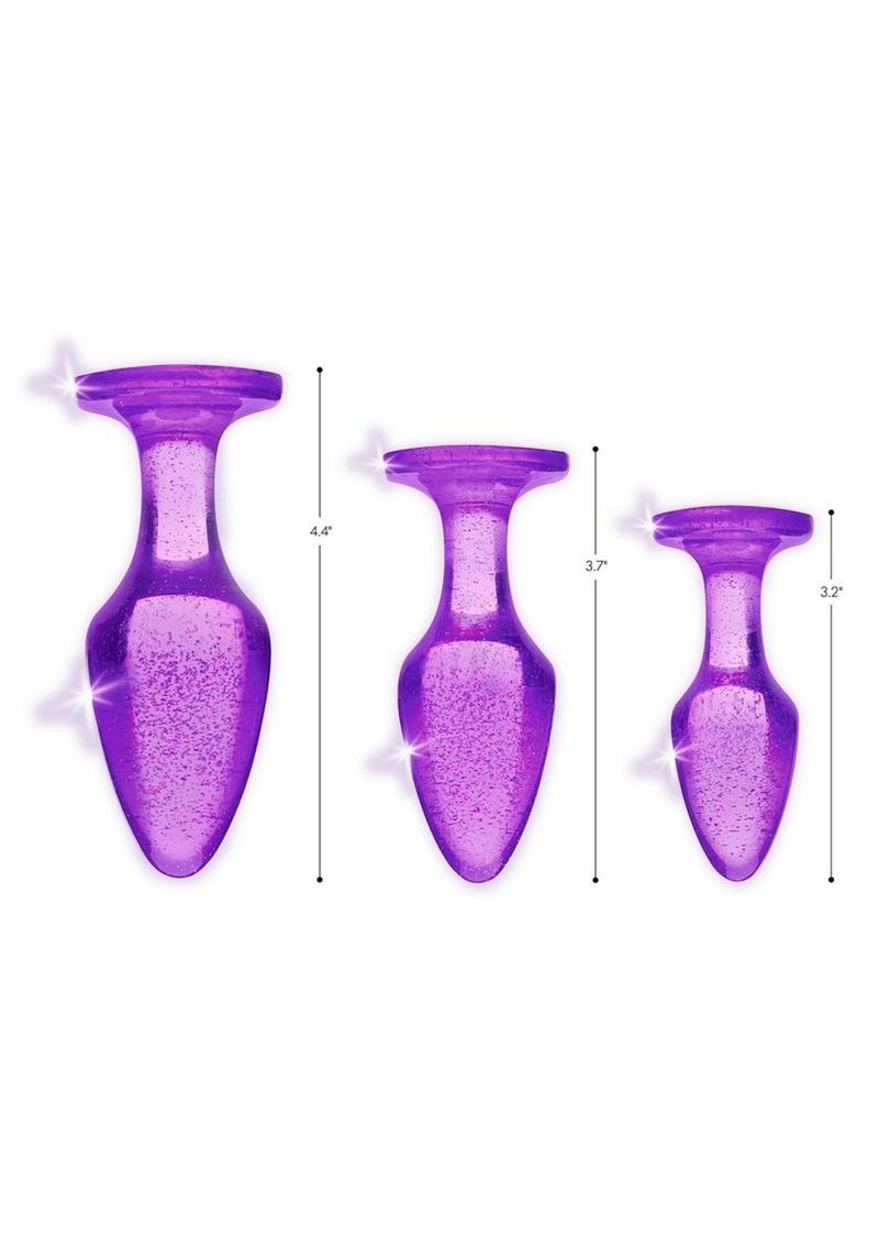 Booty Sparks Pink Glitter Gem Anal Plug Set