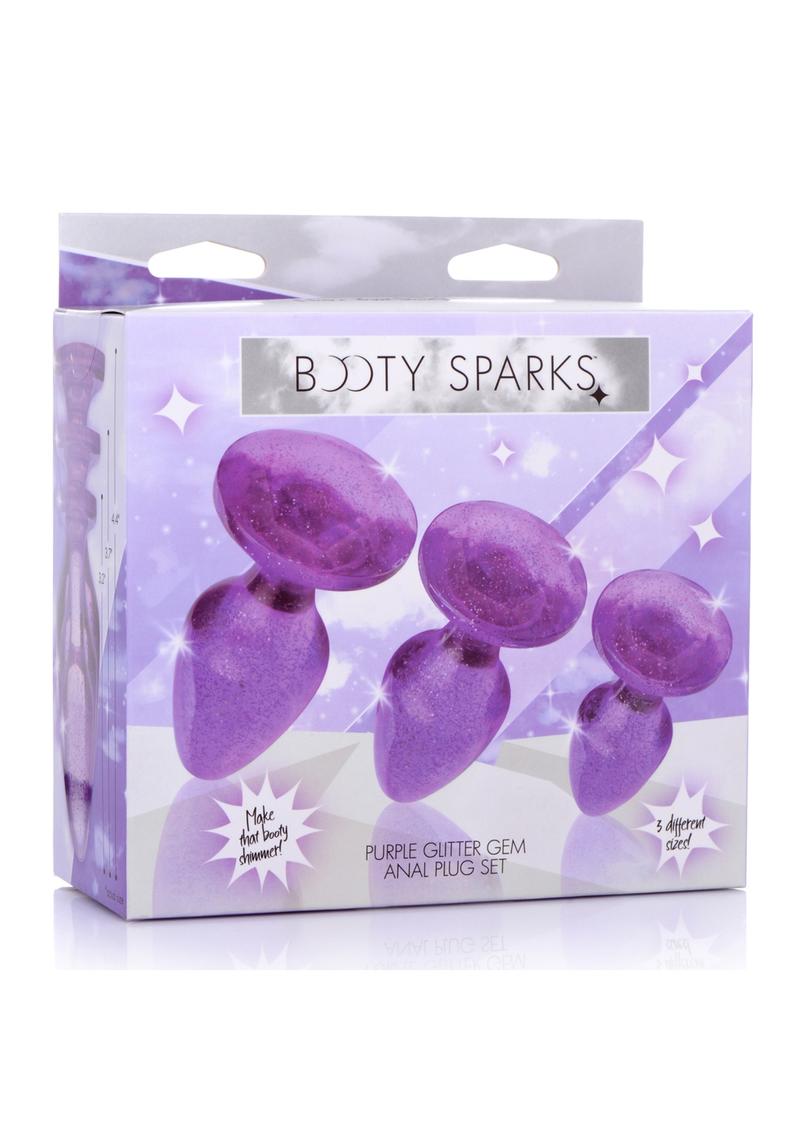 Booty Sparks Pink Glitter Gem Anal Plug Set