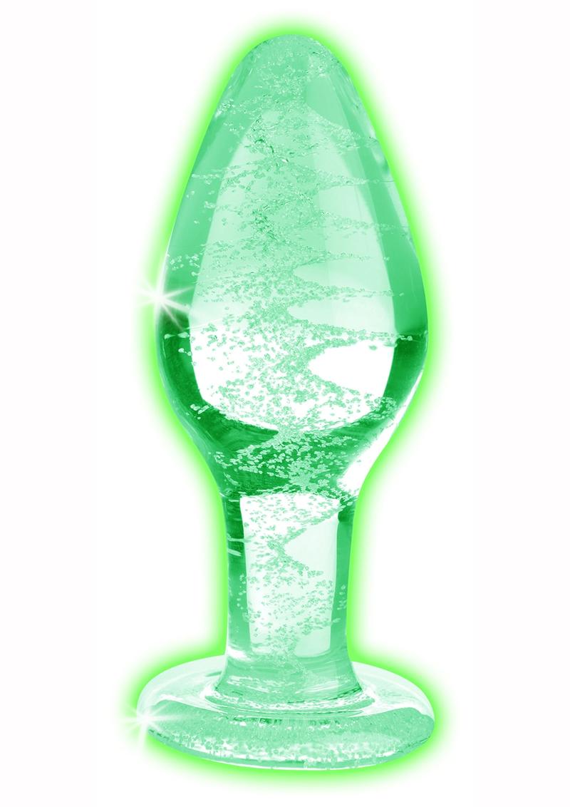 Booty Sparks Glow in the Dark Glass Anal Plug