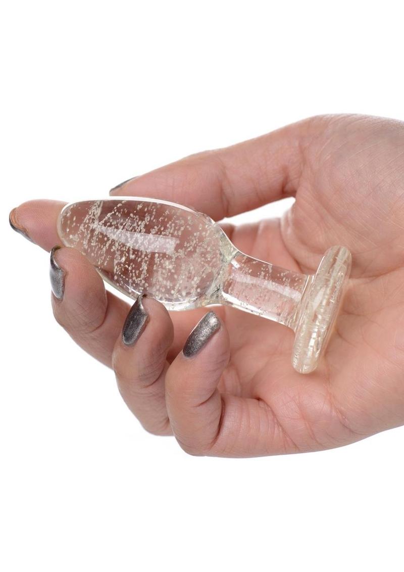 Booty Sparks Glow in the Dark Glass Anal Plug