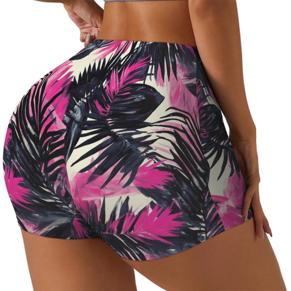 Athletic Shorts for Women Customized Services-Fern Pattern
