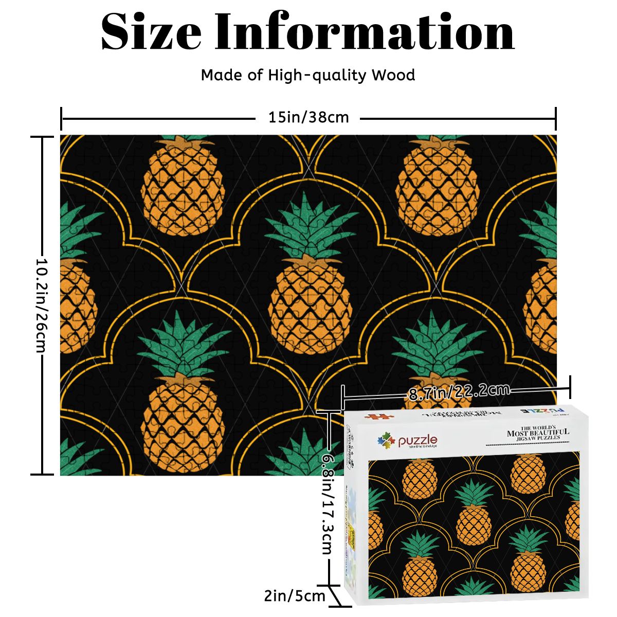 Upside-Down Pineapple Wooden Jigsaw Puzzles 300 pcs (Horizontal)