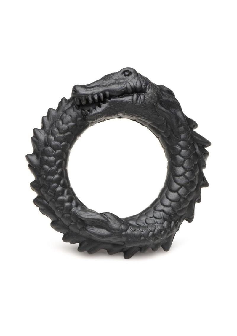 Creature Cocks Black Caiman Silicone Cock Ring Unique Design