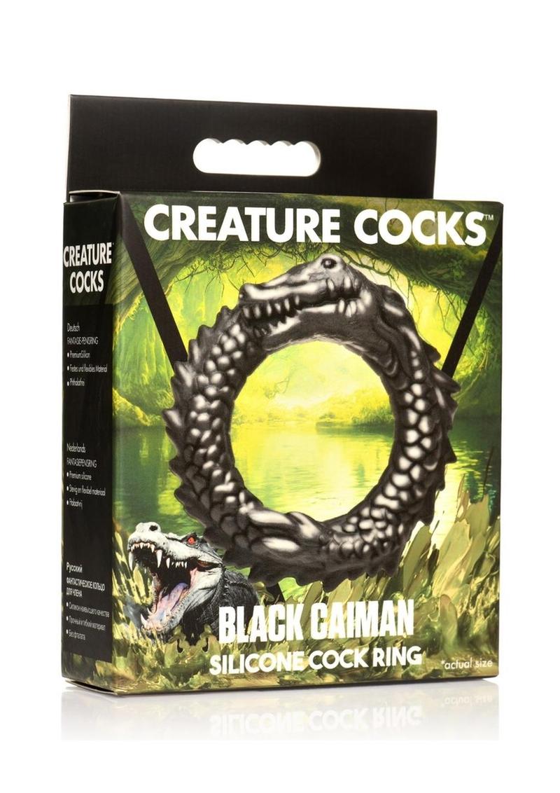 Creature Cocks Black Caiman Silicone Cock Ring Unique Design