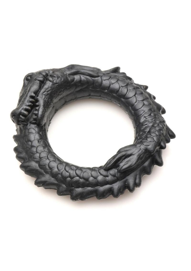Creature Cocks Black Caiman Silicone Cock Ring Unique Design