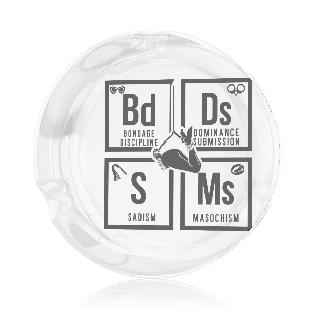 BDSM Round Glass Ashtray