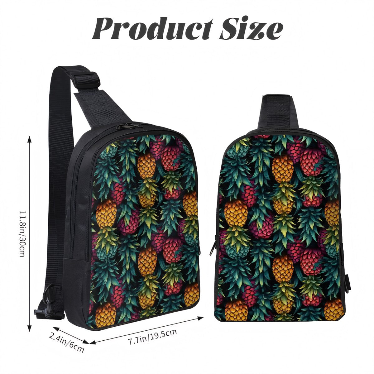 Colorful Upside-Down Pineapple Double Layer CrossBody Bag Chest Bag