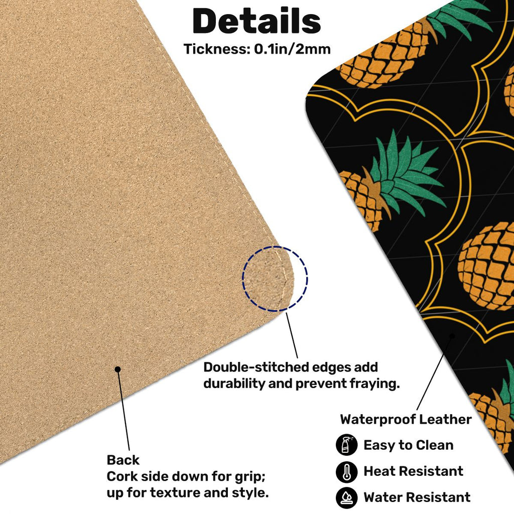 Fancy Upside-Down Pineapple PVC Leather Mouse Pad