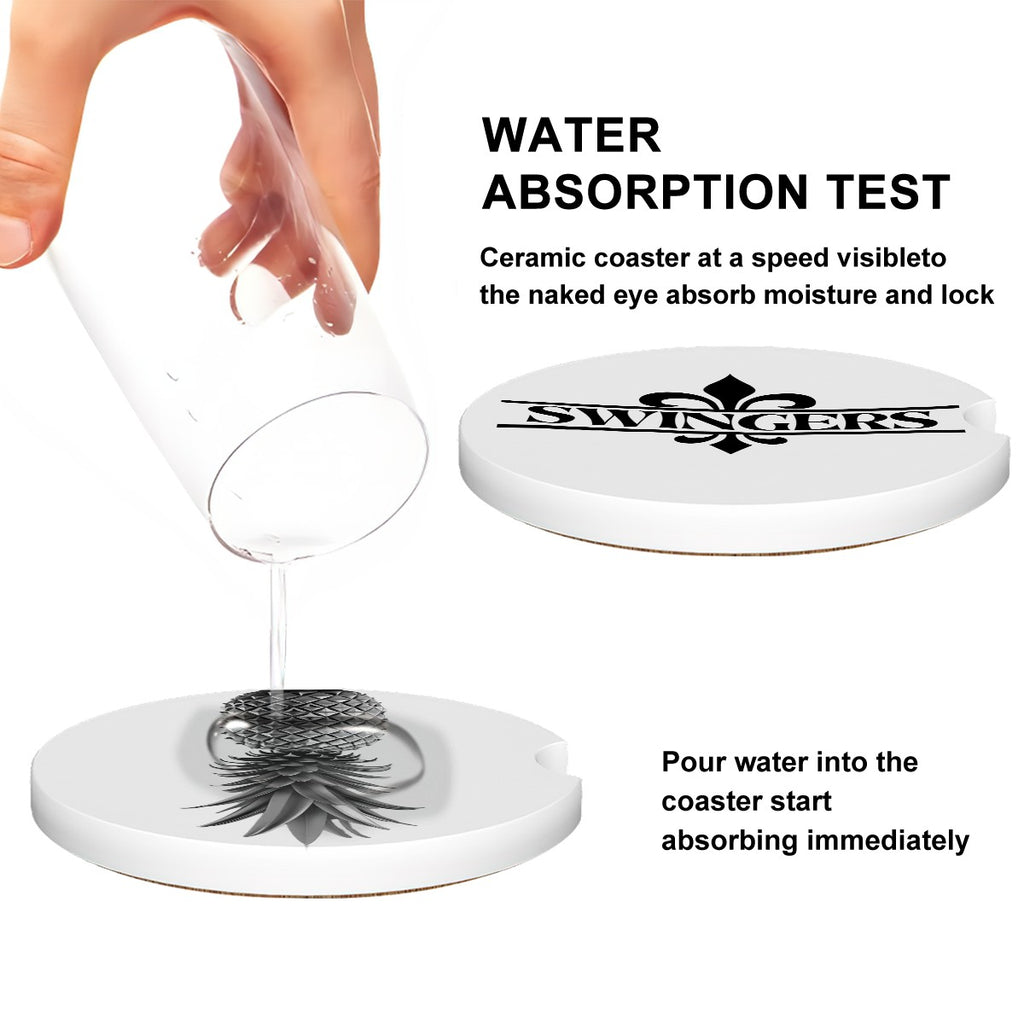 Ceramics Car Coasters 2 pcs