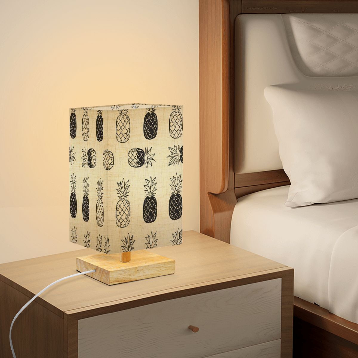 Pineapple-Swinger Inspired Lamp Square Table Lamp