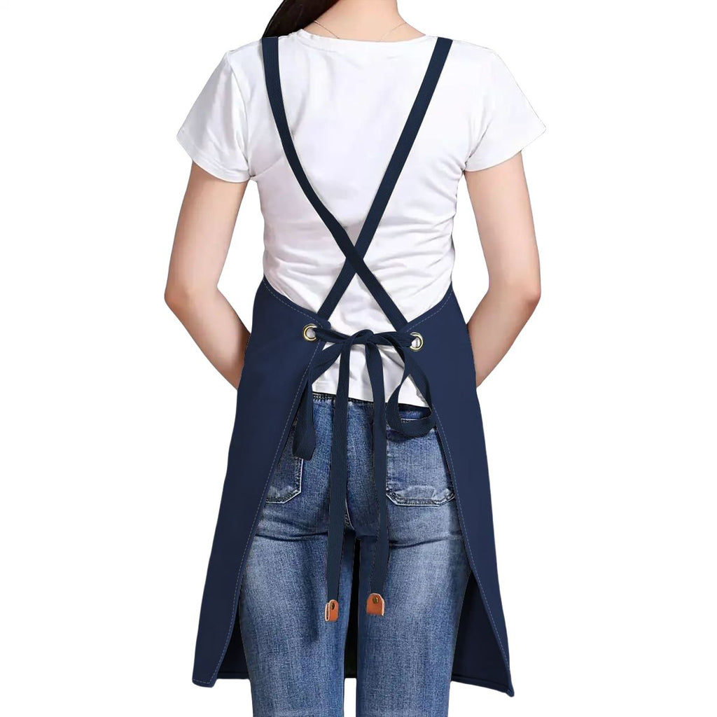 Upside Down Pineapple Unisex Canvas Cross Back Apron with Pockets