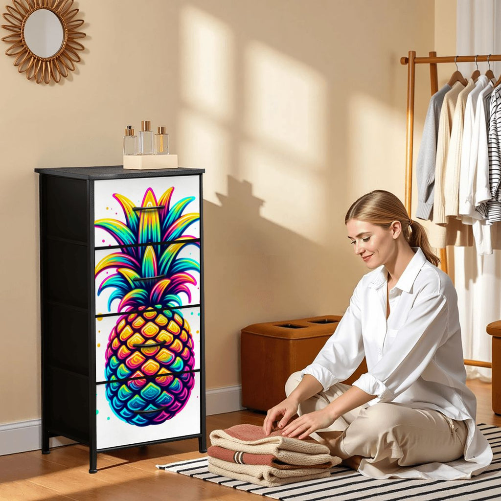 Colorful Upside-Down Pineapple 4-Drawer Dresser