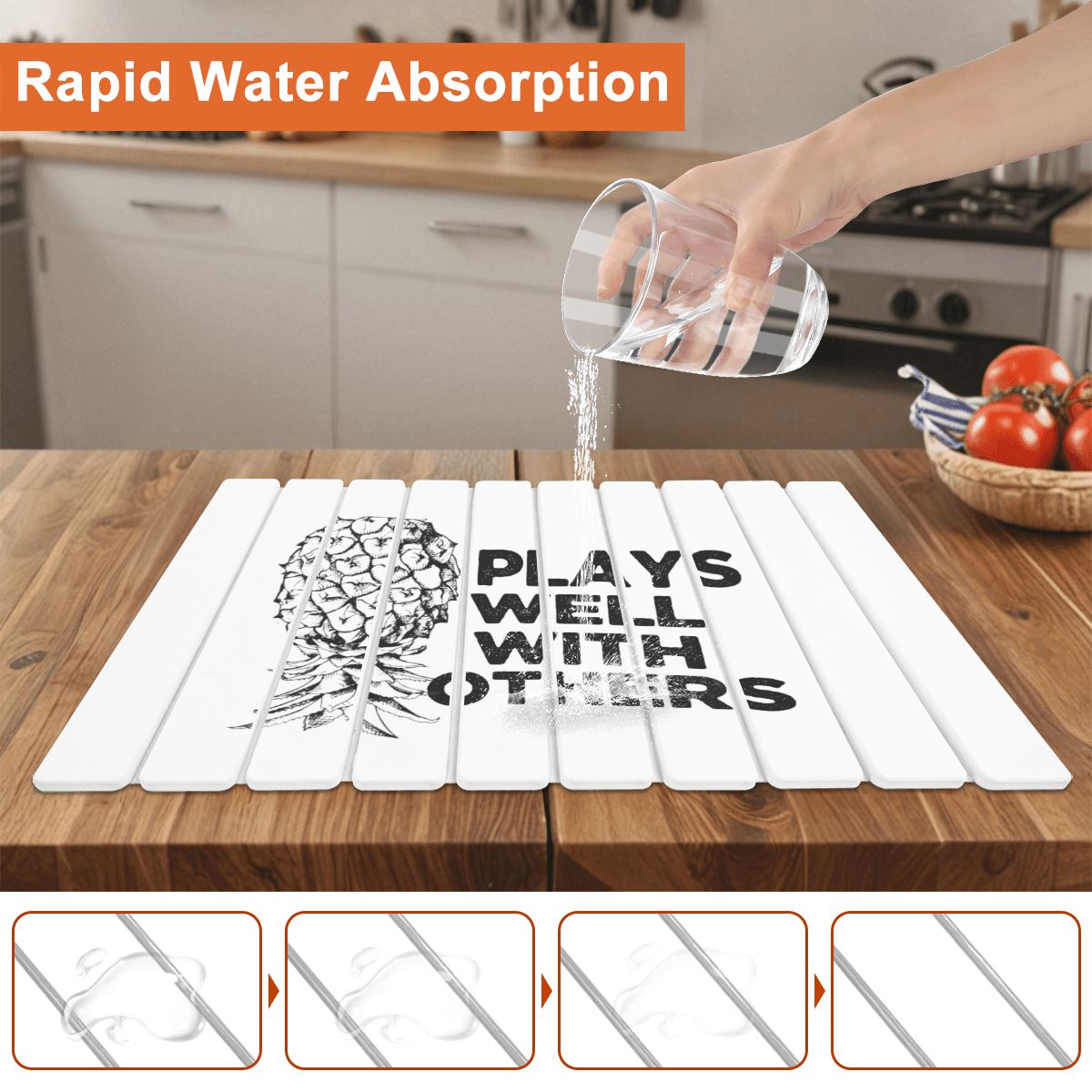 Upside-Down Pineapple Elegant Diatomaceous Earth Drying Mat