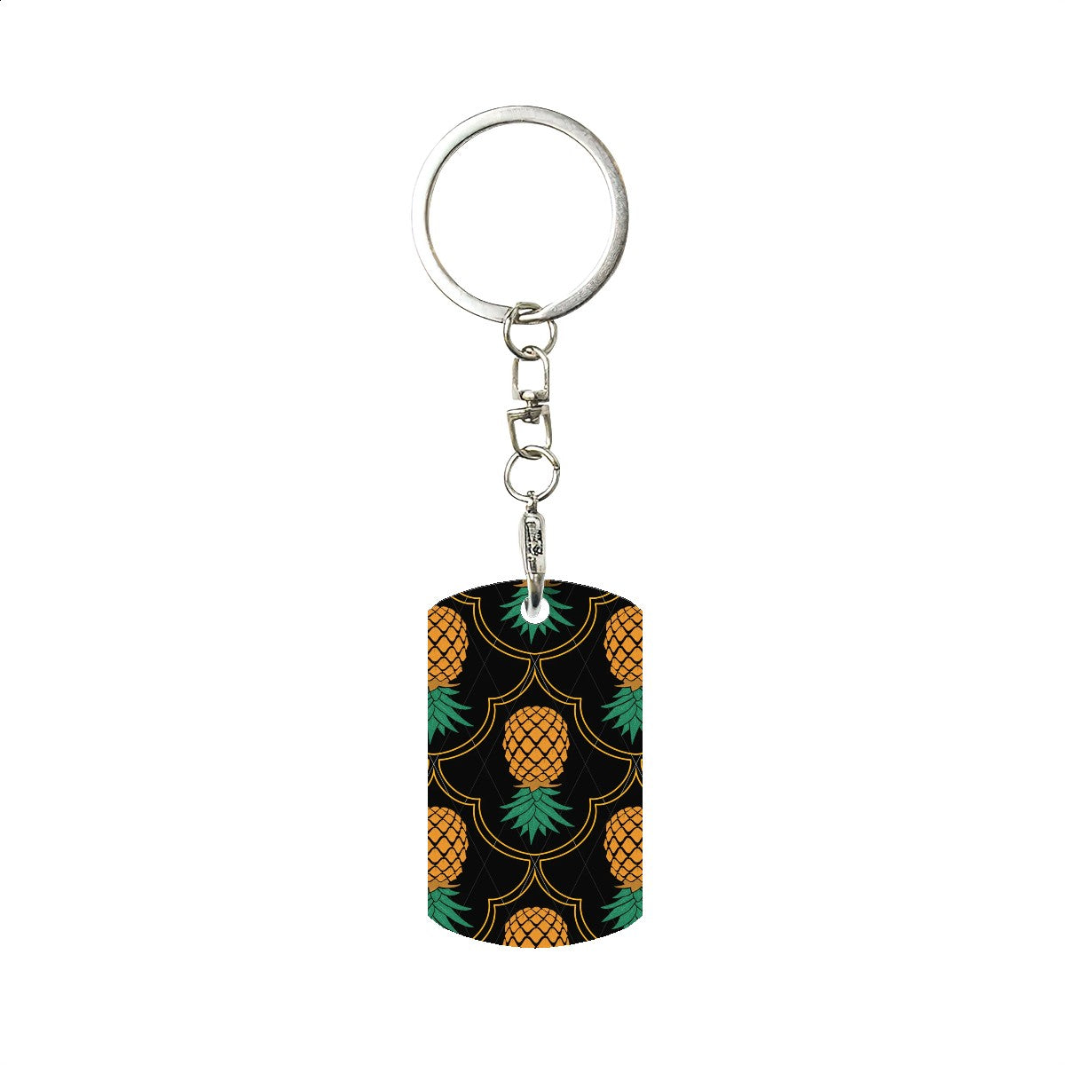 Fancy Upside-Down Pineapple Metal Keychain