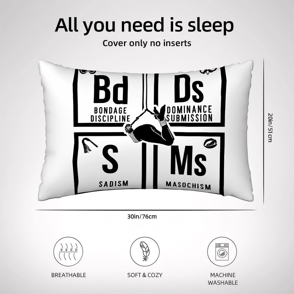 BDSM Satin Pillowcase with Hidden Zipper