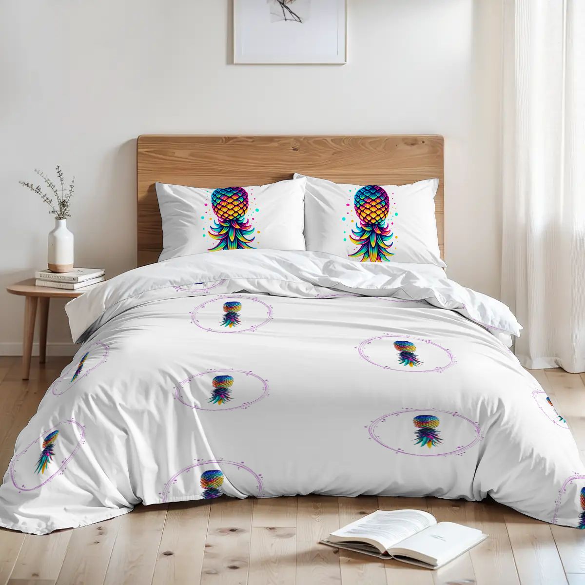 Upside Down Pineapple King Duvet Cover Set
