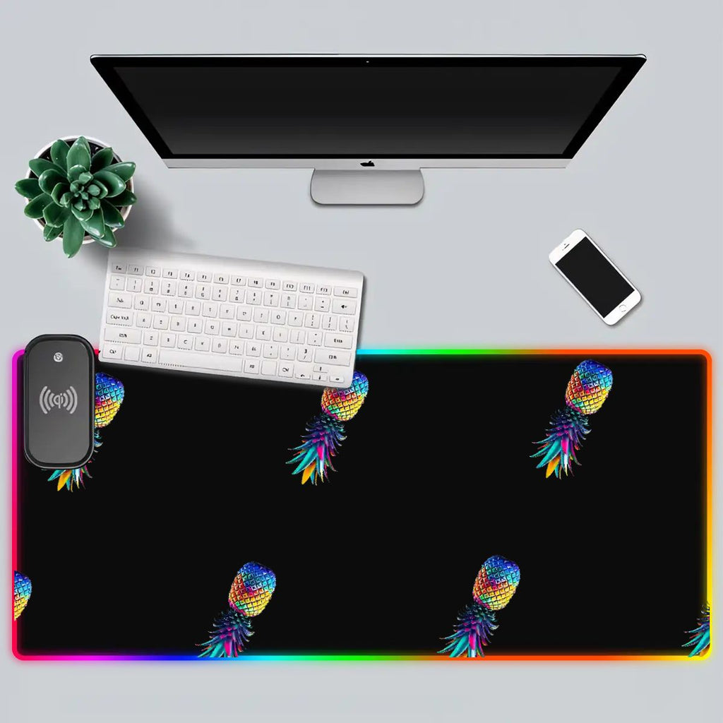 Colorful Pineapple Wireless Charging RGB Mouse Pad (9:4)
