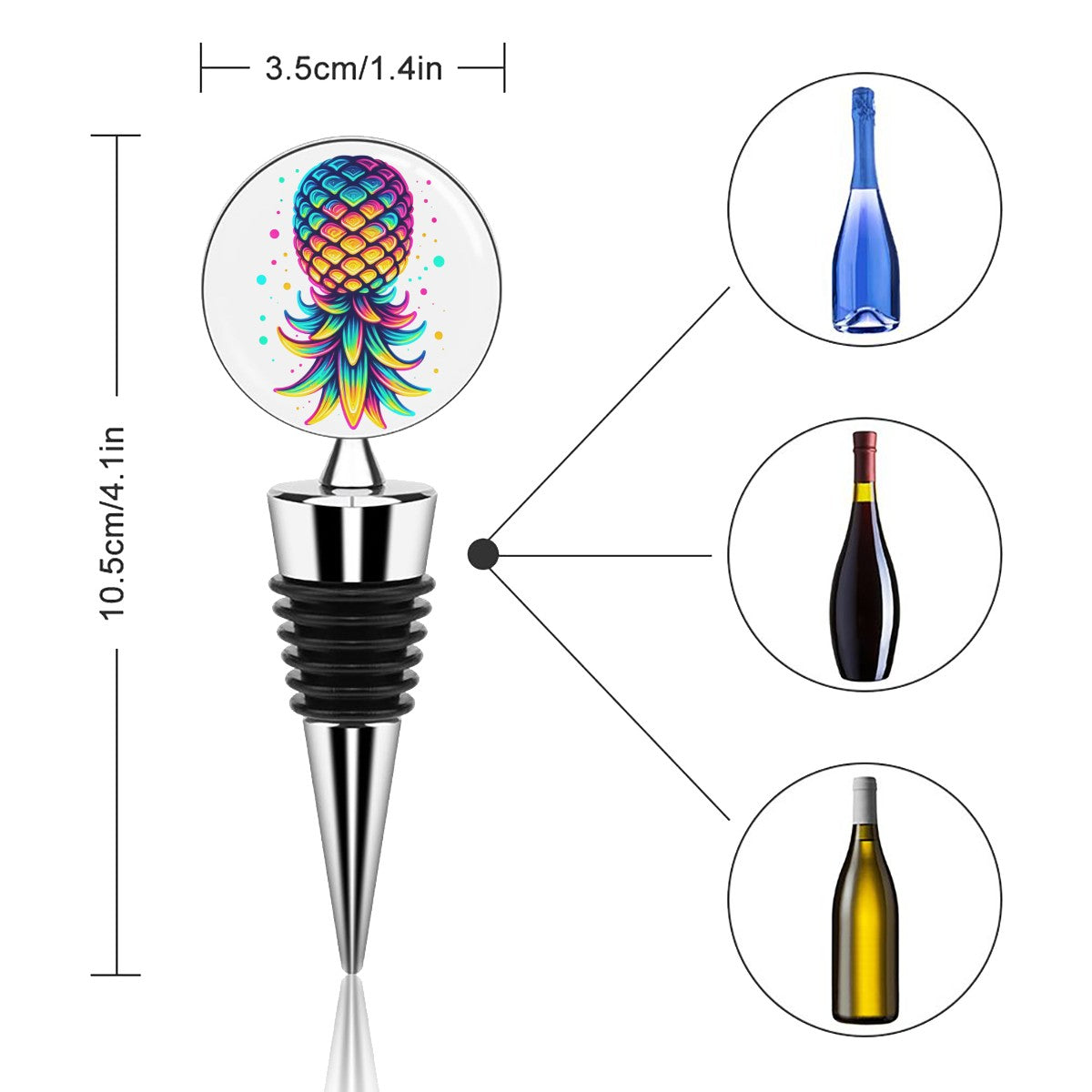Upside-Down Pineapple Wine Bottle Stopper