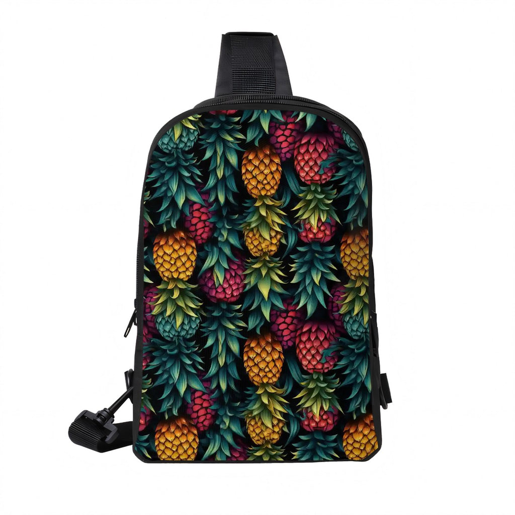 Colorful Upside-Down Pineapple Double Layer CrossBody Bag Chest Bag