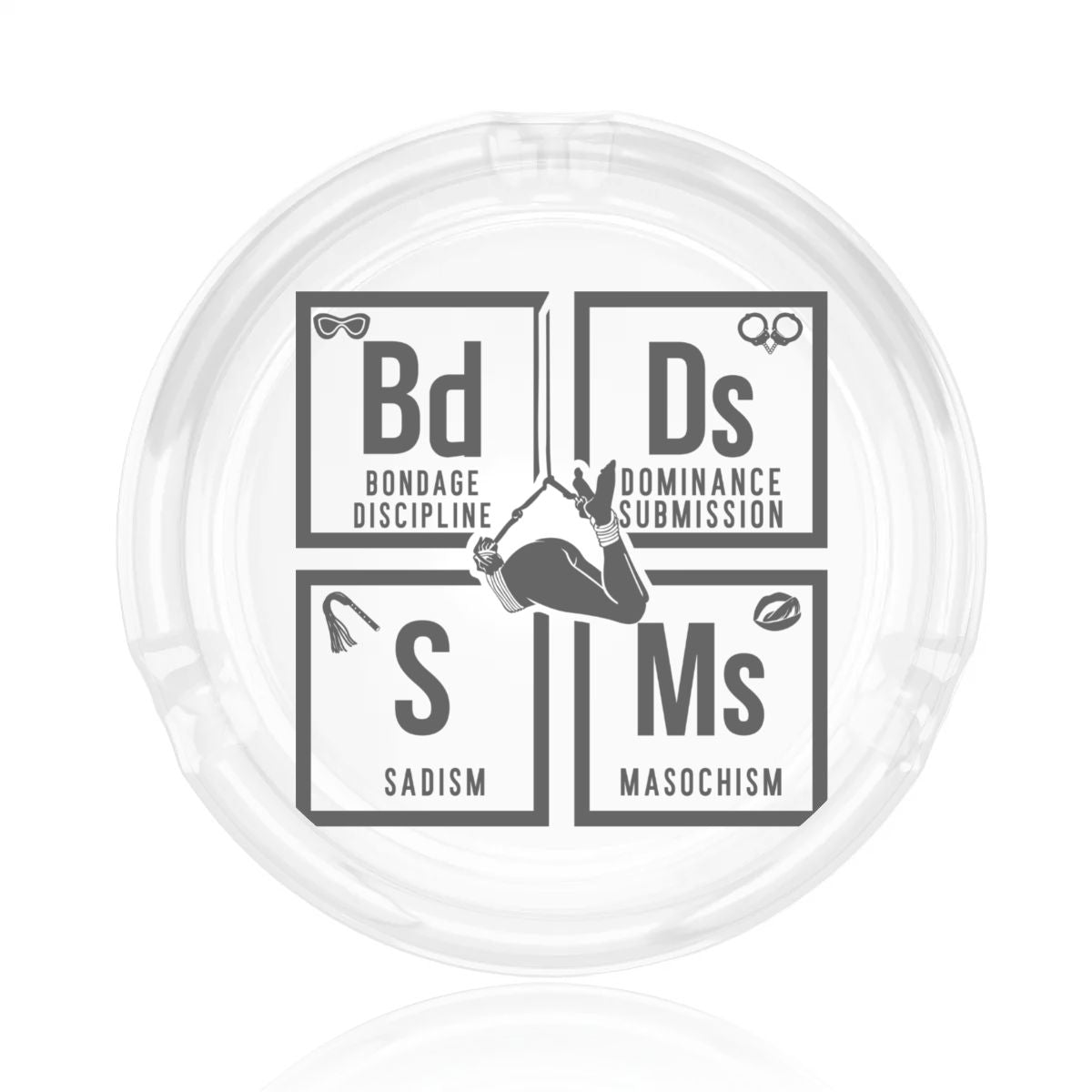 BDSM Round Glass Ashtray