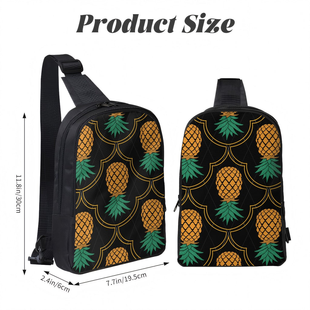 Fancy Upside-Down Pineapple Double Layer CrossBody Bag; Chest Bag