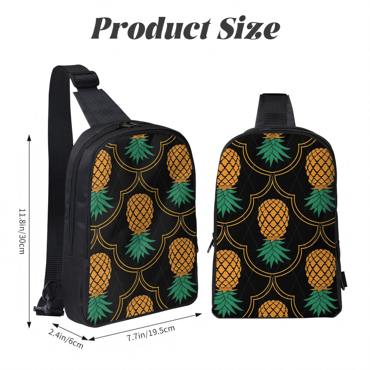 Fancy Upside-Down Pineapple Double Layer CrossBody Bag; Chest Bag