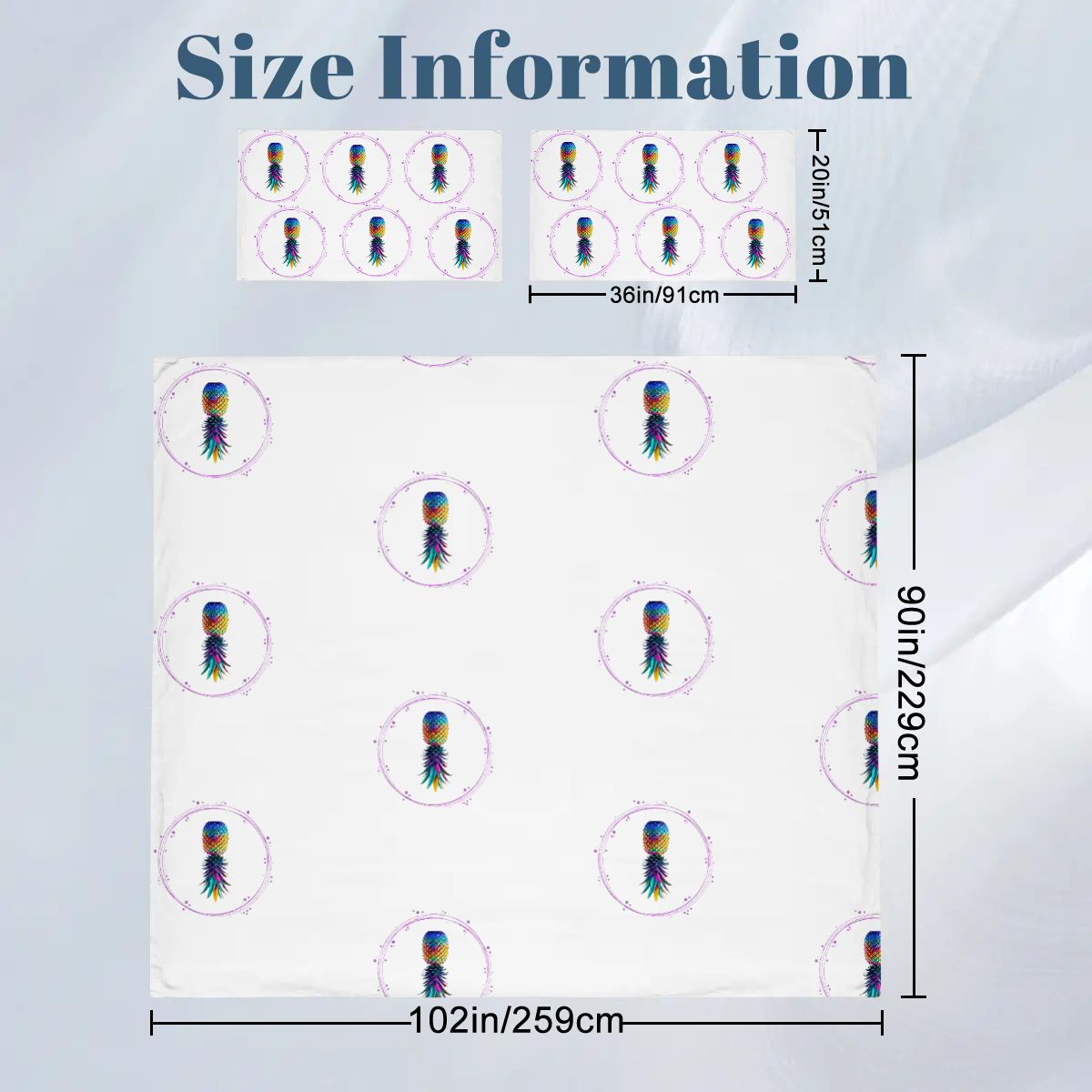 Upside Down Pineapple King Duvet Cover Set