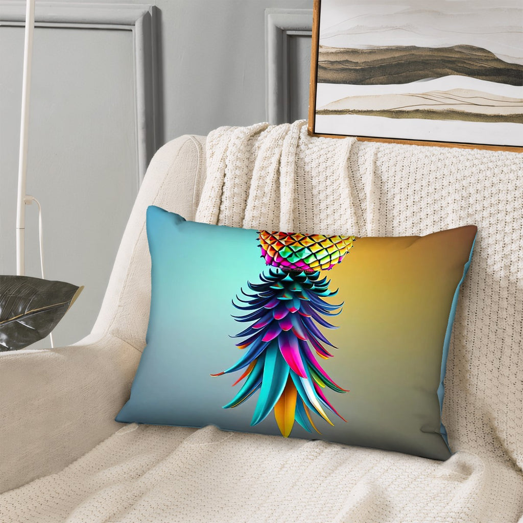 Colorful Upside Down Pineapple Satin Pillowcase with Hidden Zipper