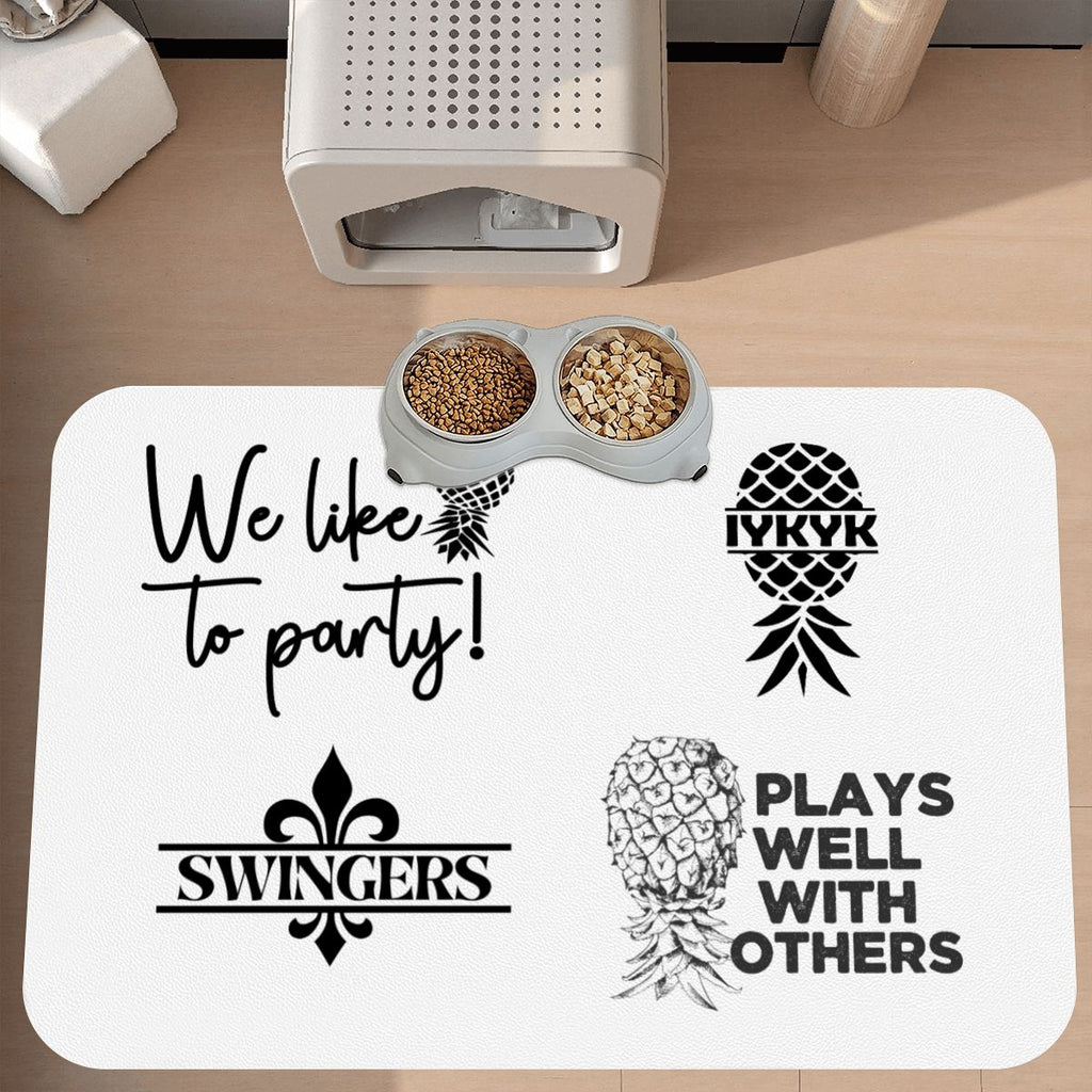 Swinger Inspired Leather Waterproof Dog Food Mat