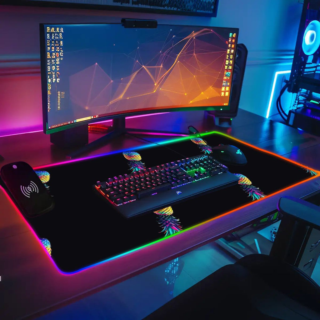 Colorful Pineapple Wireless Charging RGB Mouse Pad (9:4)