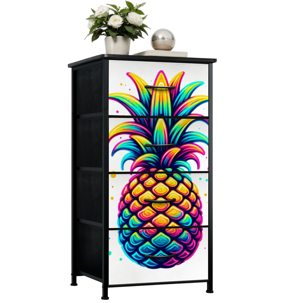 Colorful Upside-Down Pineapple 4-Drawer Dresser