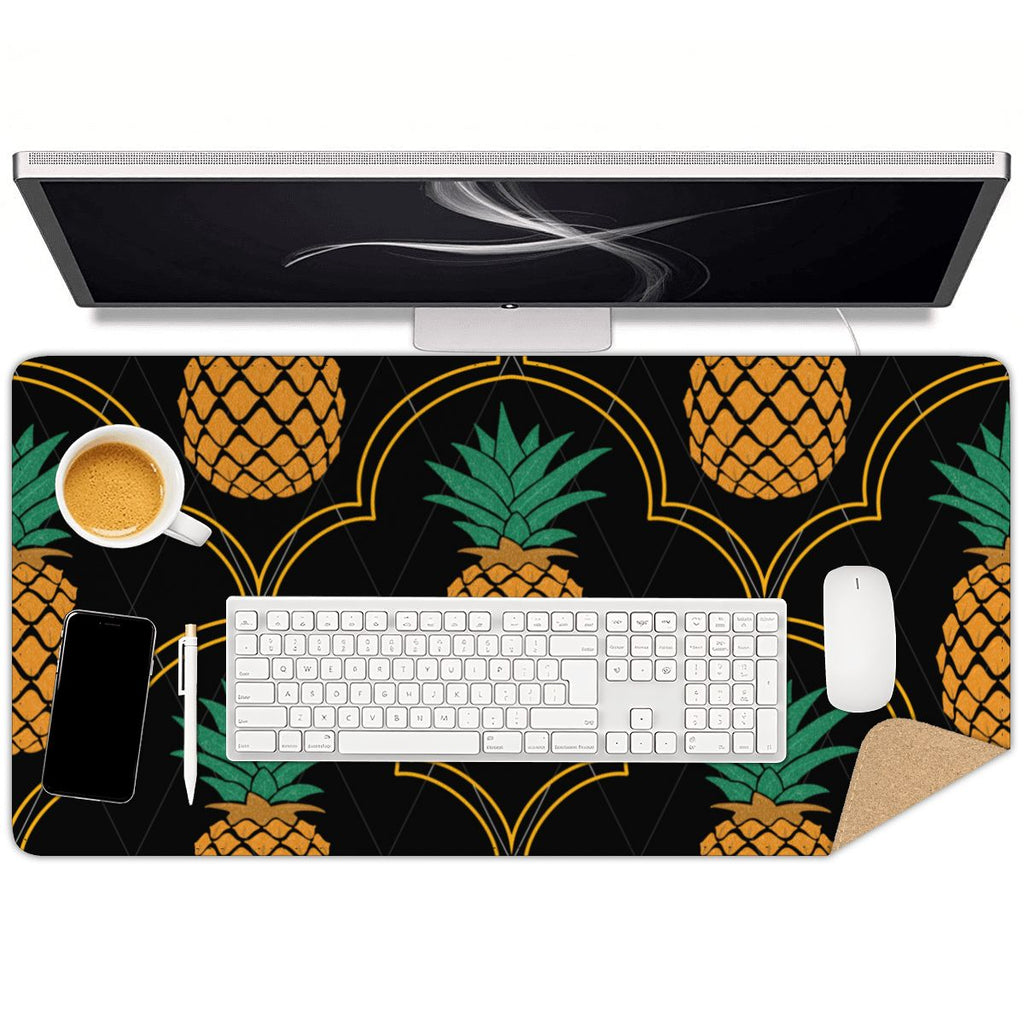 Fancy Upside-Down Pineapple PVC Leather Mouse Pad