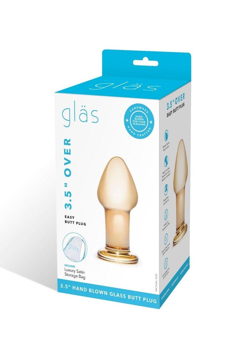 Gläs 3.5 Inch Over Easy Hand Blown Glass Butt Plug