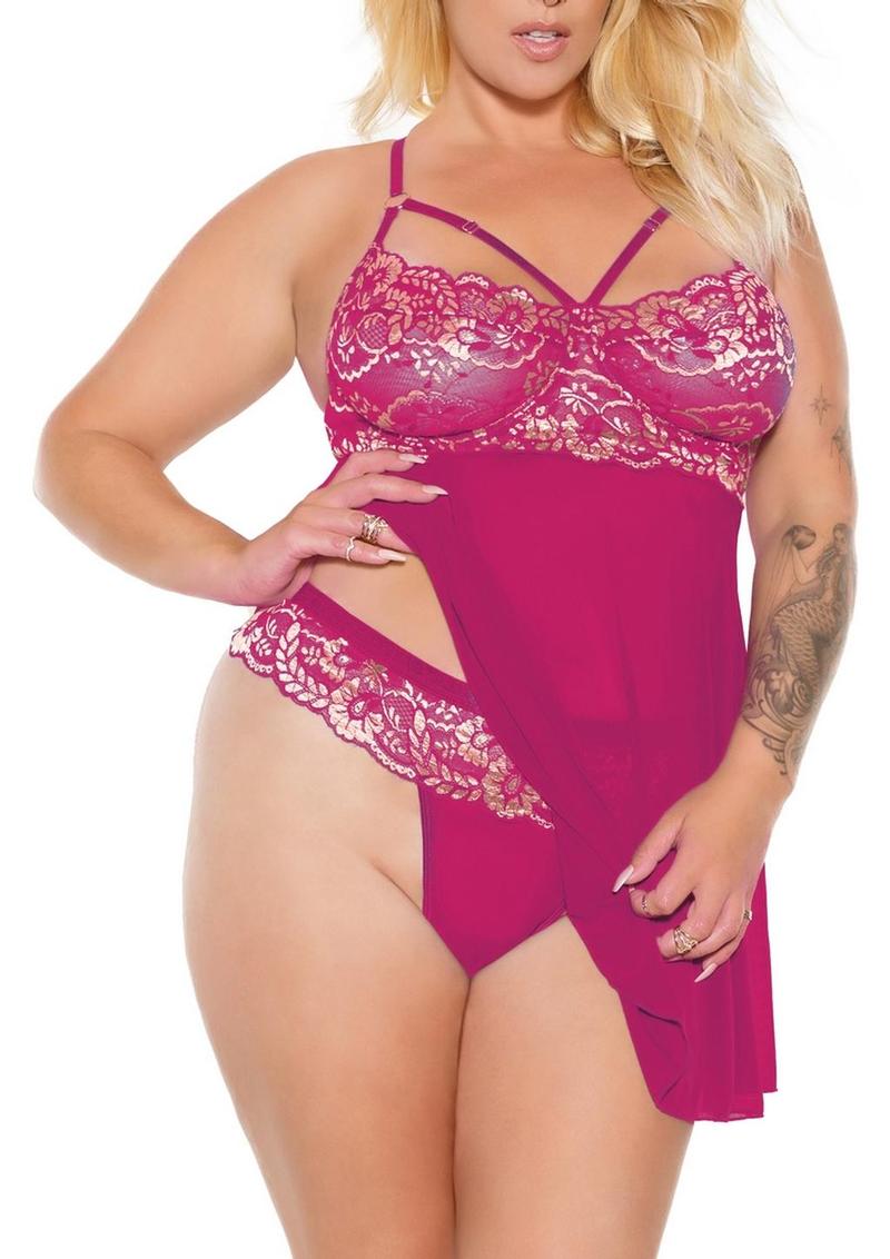 Pink Pussycat Babydoll and Thong